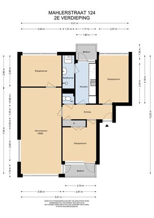 Floorplan - Mahlerstraat 124, 2324 JJ Leiden